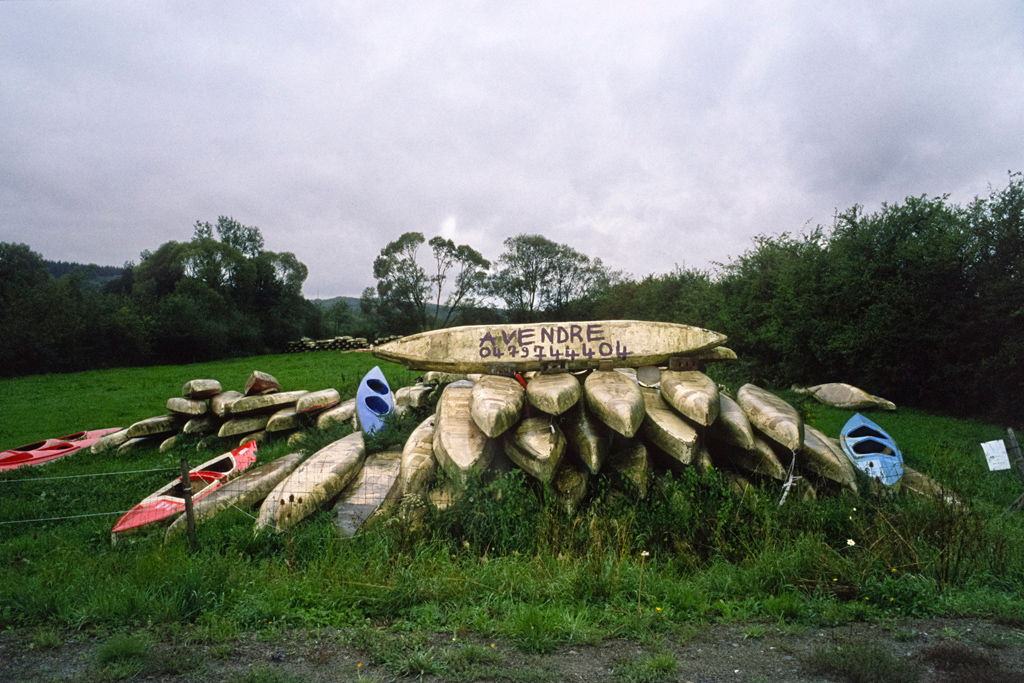 Kayaks, Sinsin, Province de Namur, août 2011