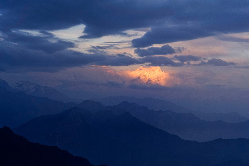 Le Dhaulagiri, 8167 mètres, vu du Jalja la, Népal, 1996