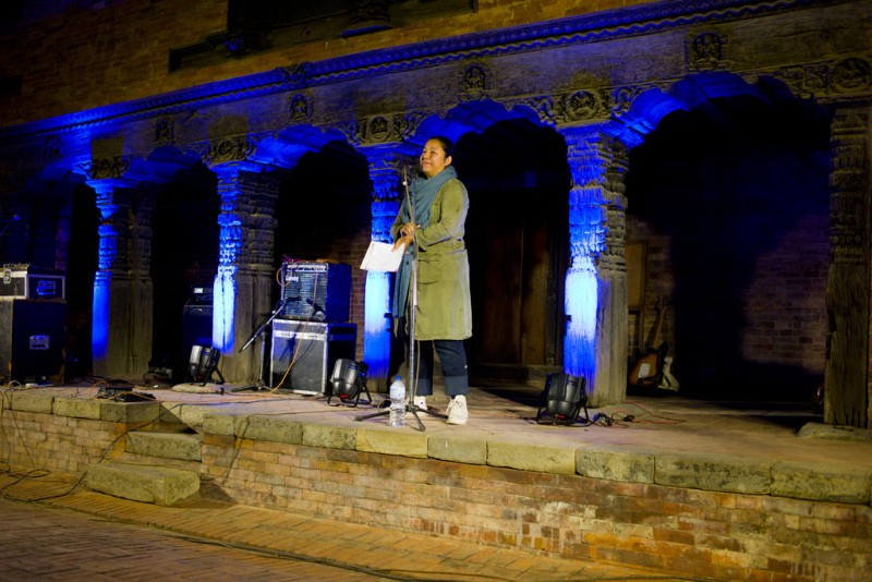 NayanTara Gurung Kakshapati inaugurant la première édition du festival Photo Kathmandu, le 3 novembre 2015